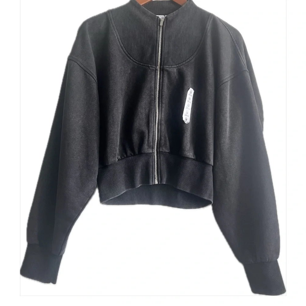 New Zara Chic Black Bomber Jacket for Women - Picture 2 of 12